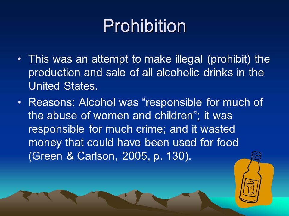 Alcohol Prohibition in the U.S.